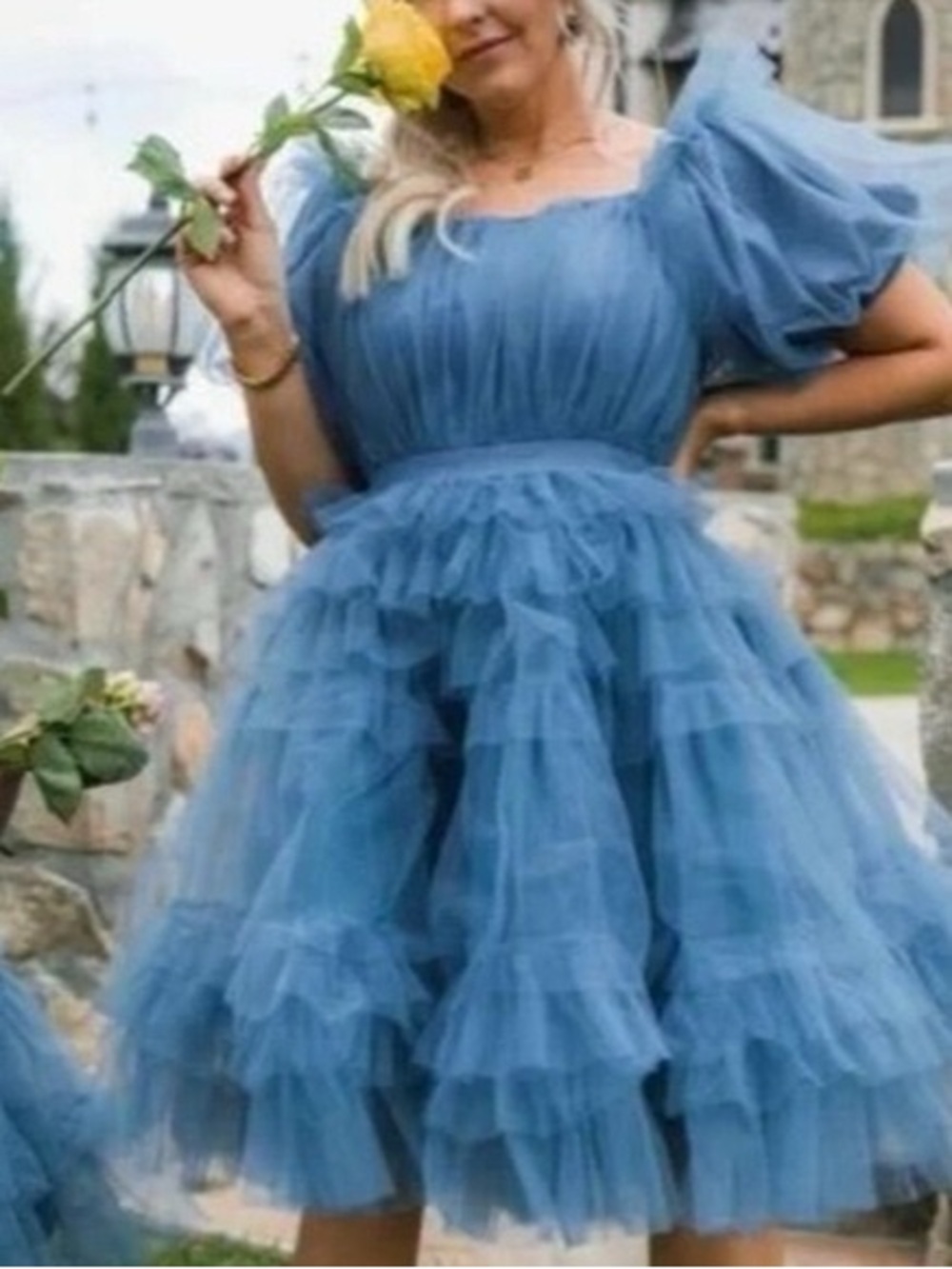 Ivy City Co. Tulle Puff-Sleeve Fairytale Dress
